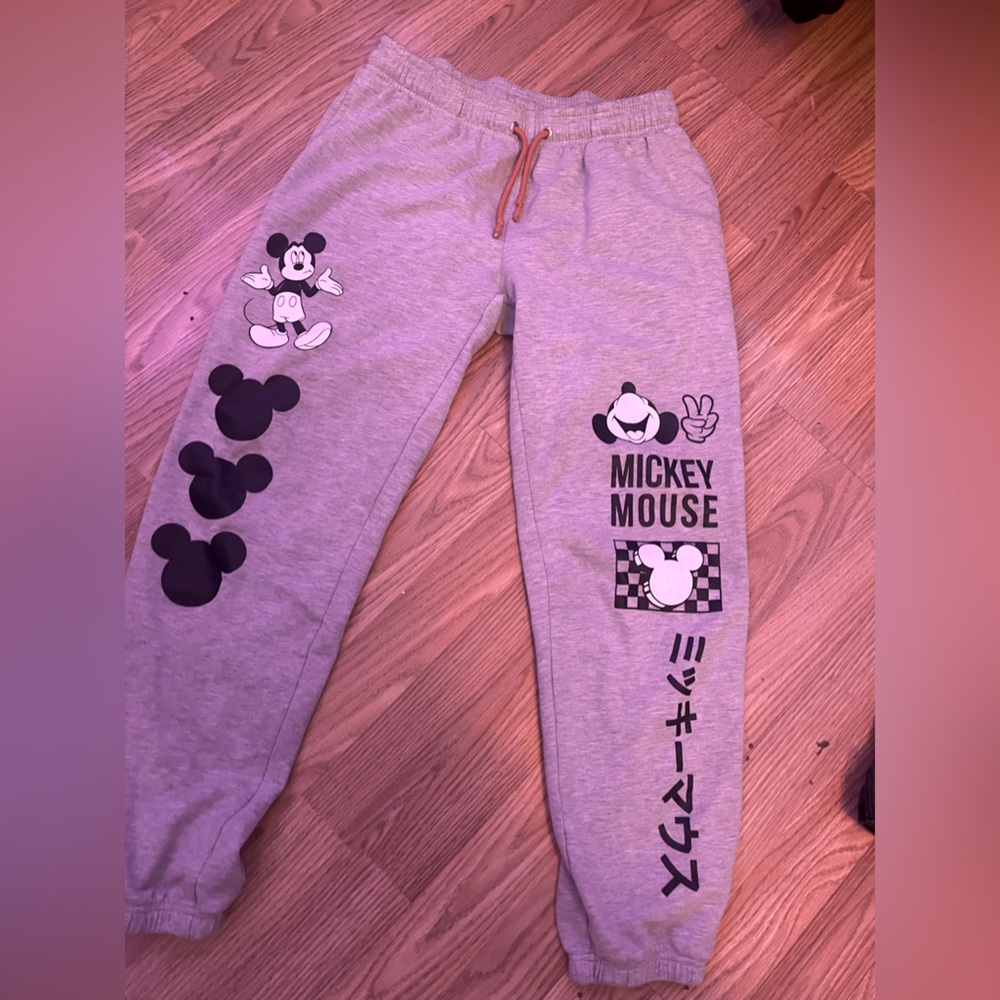 Gray Mickey Mouse Sweat Pants